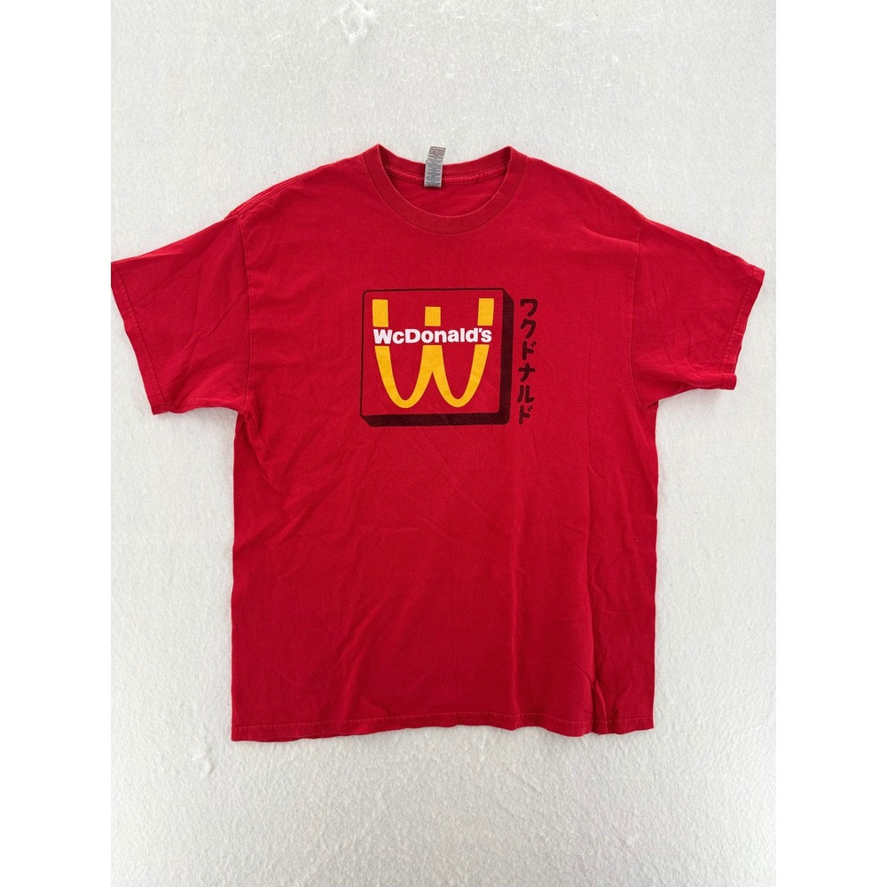 VTG Gildan - WcDonald's Anime Graphic T-Shirt - Red - Large - Mens